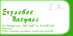 erzsebet matyasi business card